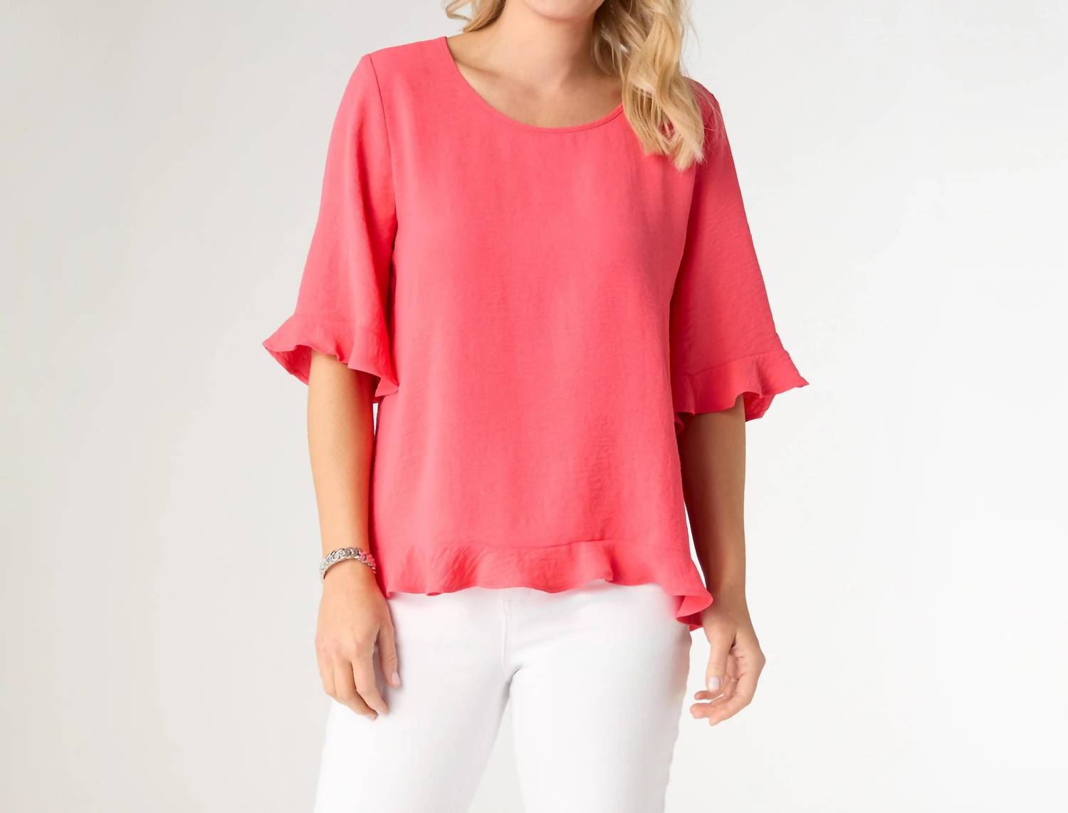 Coco + Carmen - Kenna Elbow Sleeve Ruffle Top