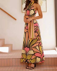 Halcyon Outfitters - Floral Halter Maxi Dress