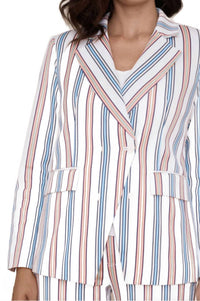 Peace Of Cloth - Notched Collar Double Breasted Twill Blazer