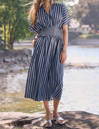 Joseph Ribkoff - Striped Midi Fit And Flare Dress