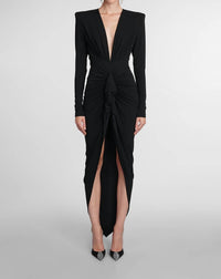 Alexandre Vauthier - Gathered Front Plunge V-neck Dress