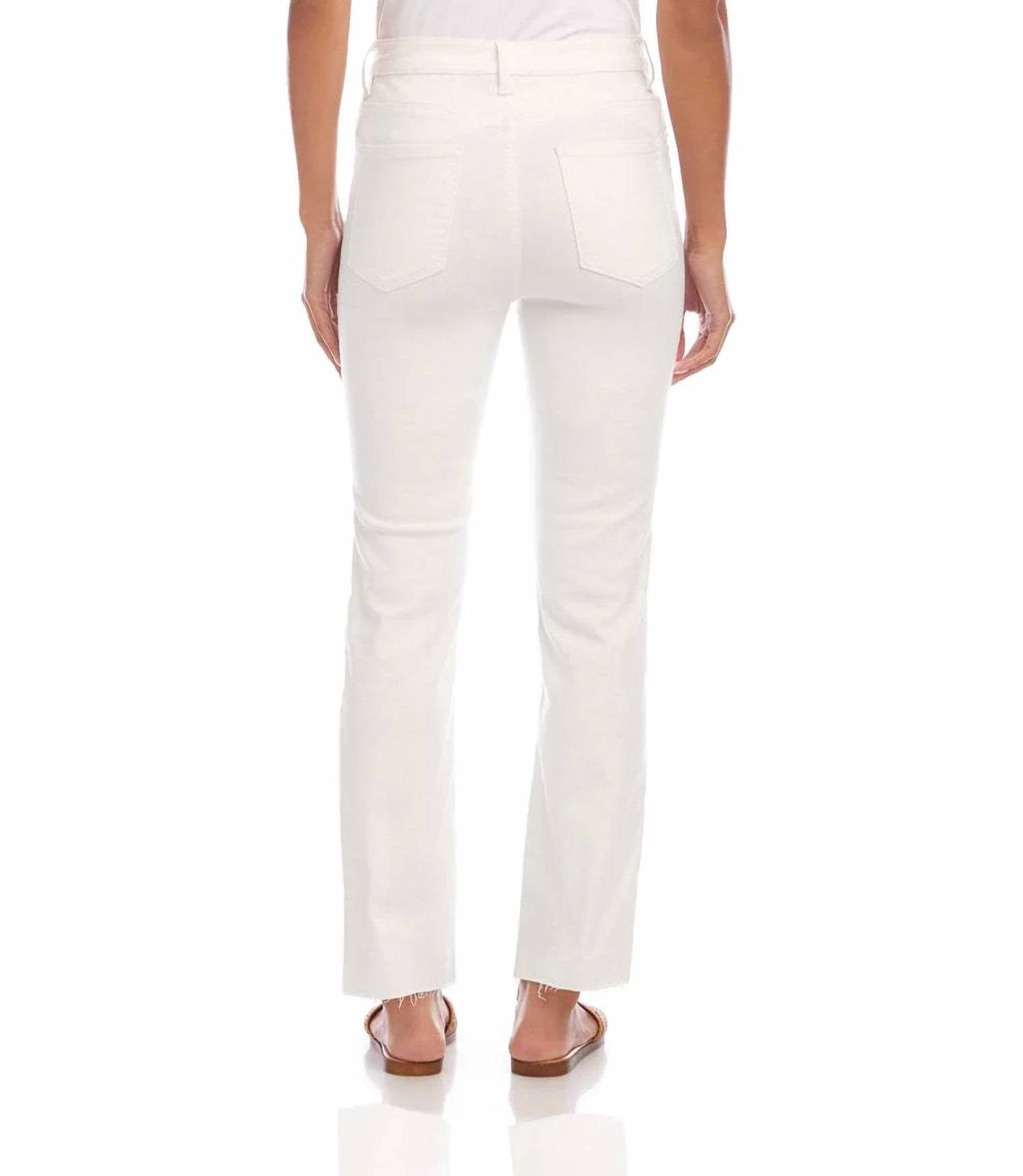 Karen Kane - Raw Hem Straight Jeans - Petite