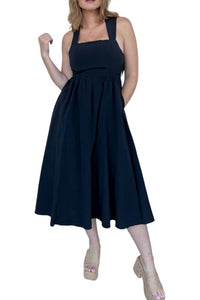 By Together - Classic Muse Flare Square Neck Midi Dress