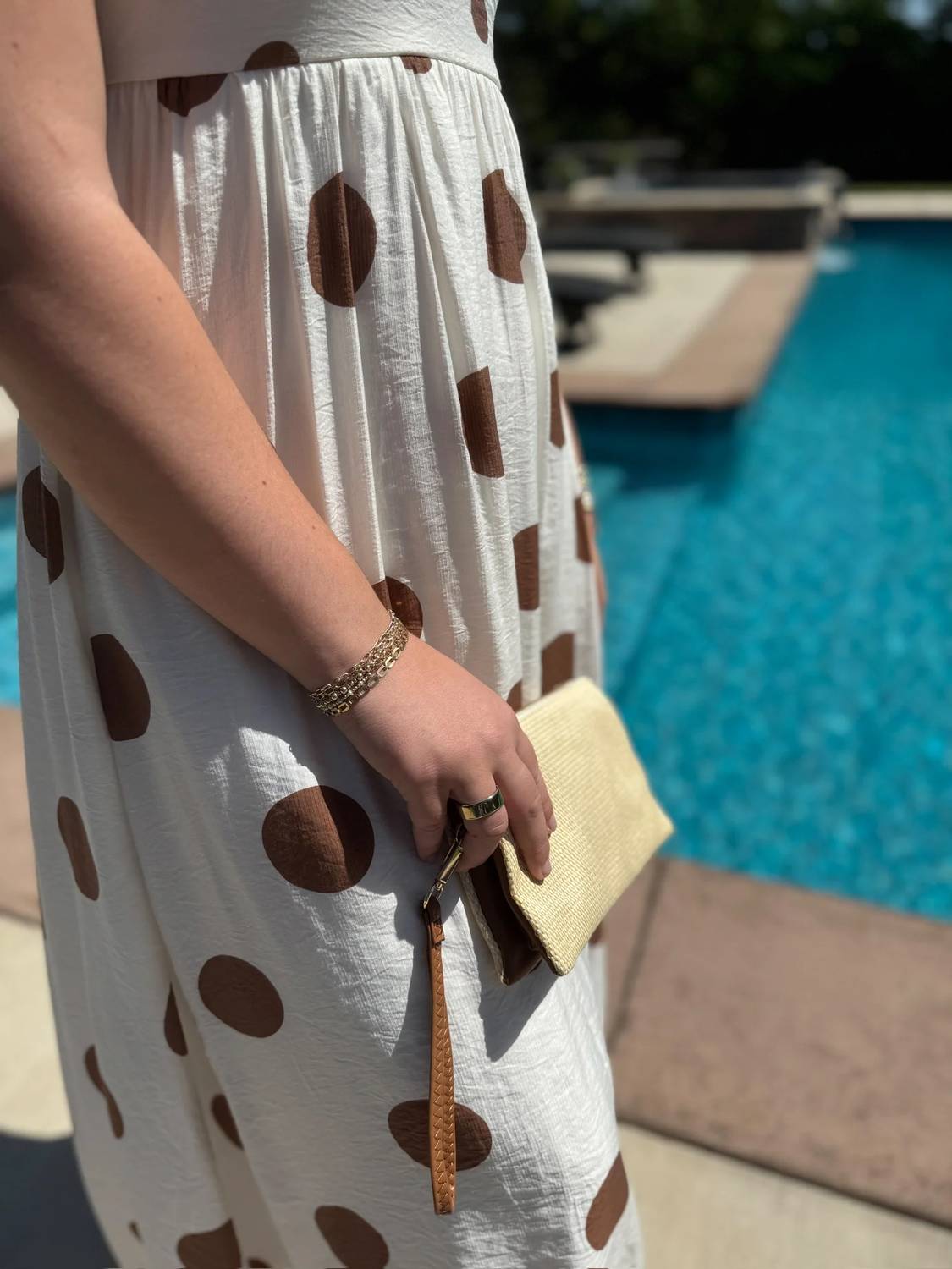 Blu Pepper - Timeless Charm Polka Dot Midi Dress