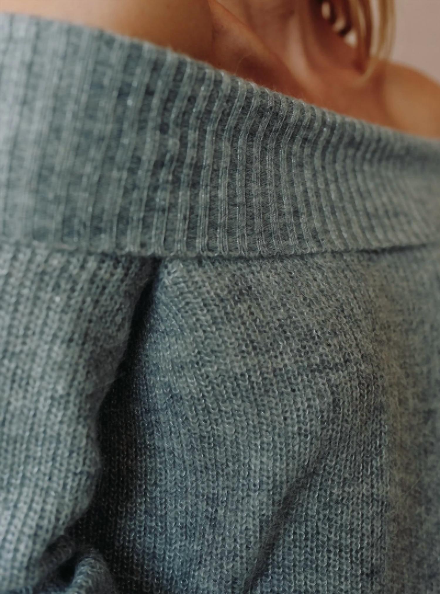 Bella Dahl Off Shoulder Sweater in heather grey - women's sweater - view 5