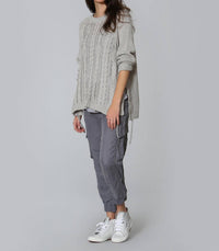 Label+Thread - Women's Lace Up Cable Crew Top