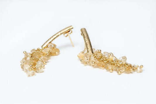 Avenue Chic - Women's Citrine Grape Earrings