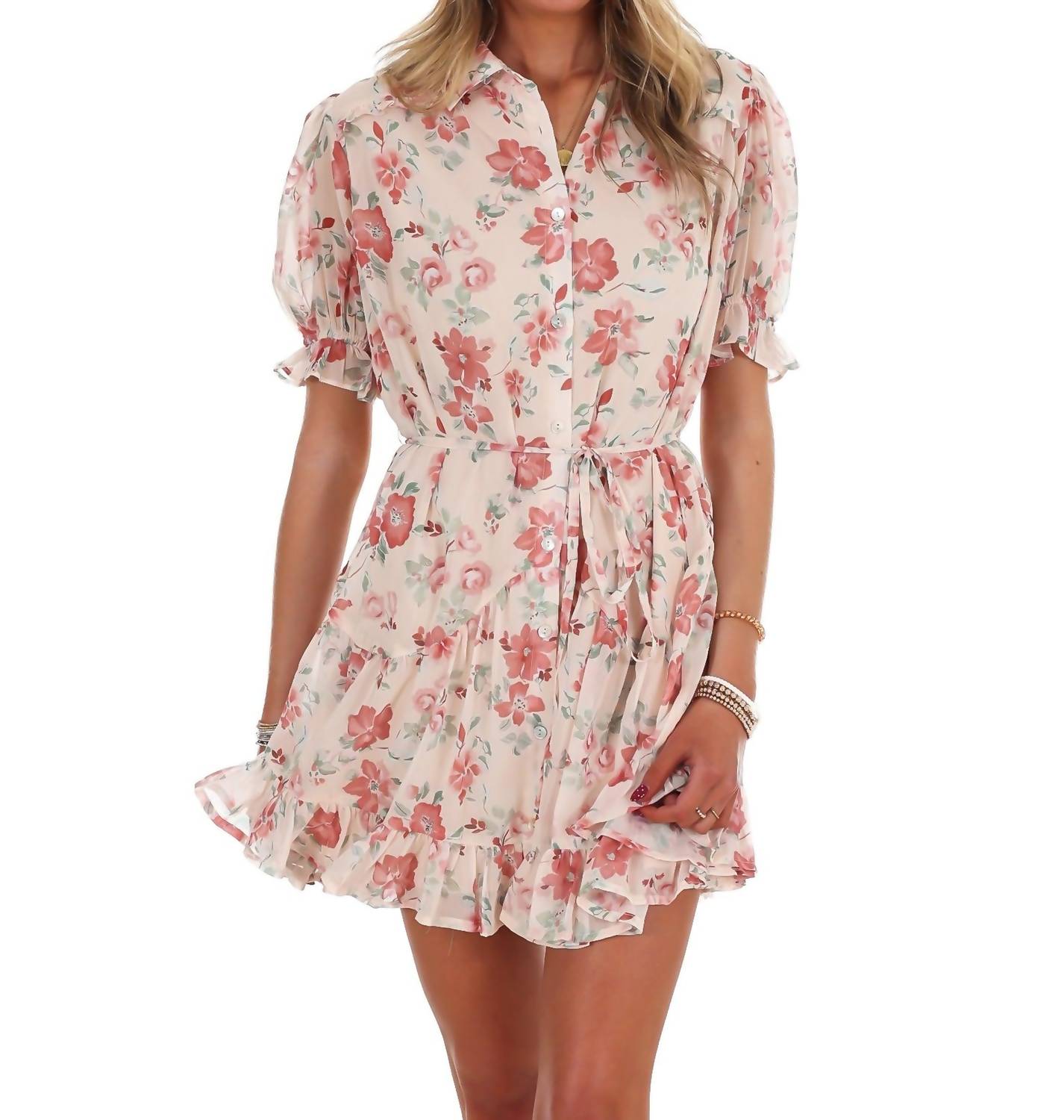 In February - Enchanted Floral Mini Dress