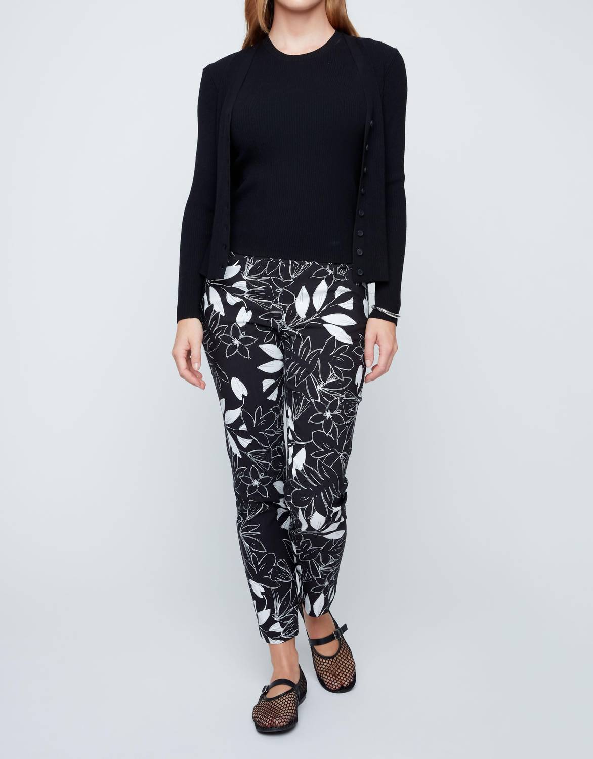 Renuar Lightweight Knit Cardigan in black - women's cardigan - view 5