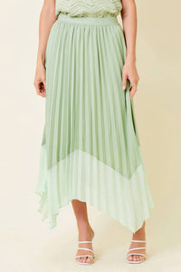 Mystree - Colorblock Pleated Skirt