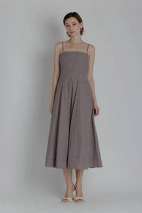 Aureum - Striped Panel Midi Dress