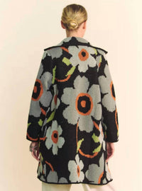 DAVI & DANI Floral Button Down Cardigan in multi - women's cardigan - alternate view