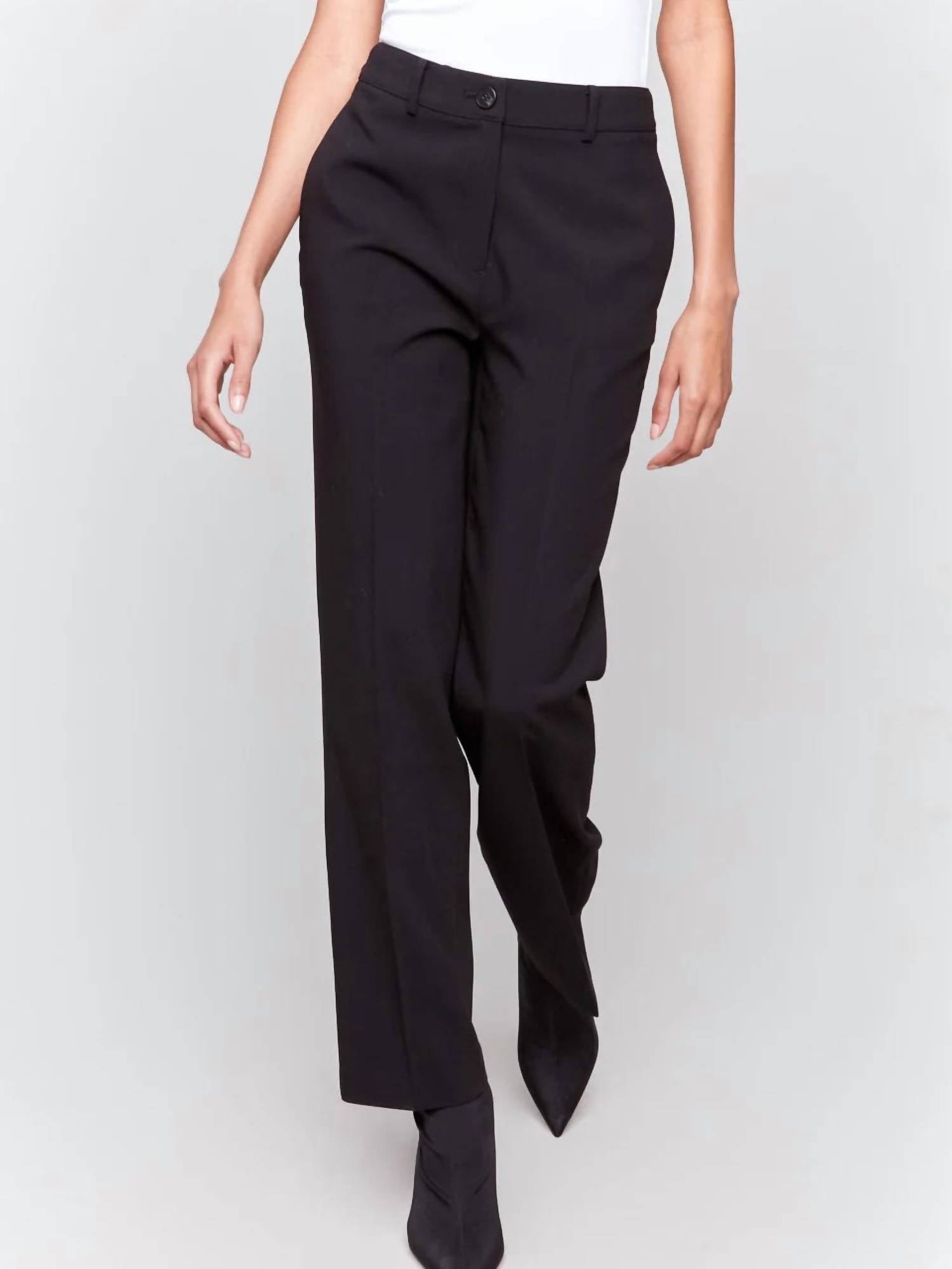 CHARLIE B Women's Straight Leg Pants in noir black 001 - women's pants