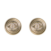 Chanel - Women's Cubic Zirconia Logo Circle Coin Earrings