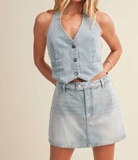 Mustard Seed - Denim Halter Neck Vest