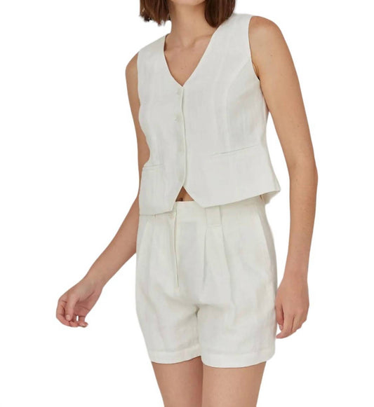 Crescent - Pleated Linen Shorts