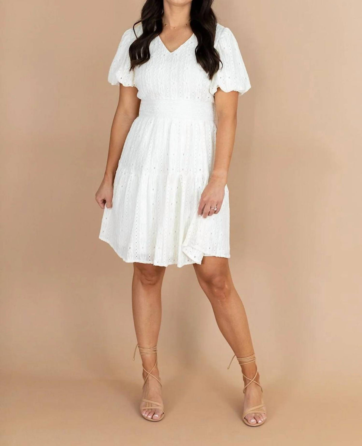 Tea N Rose - Zoie Eyelet Mini Dress