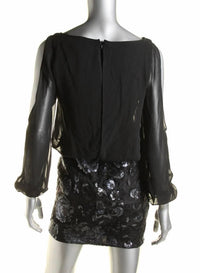 Aidan Mattox - 3/4 Cutout Sleeve Embellished Dress