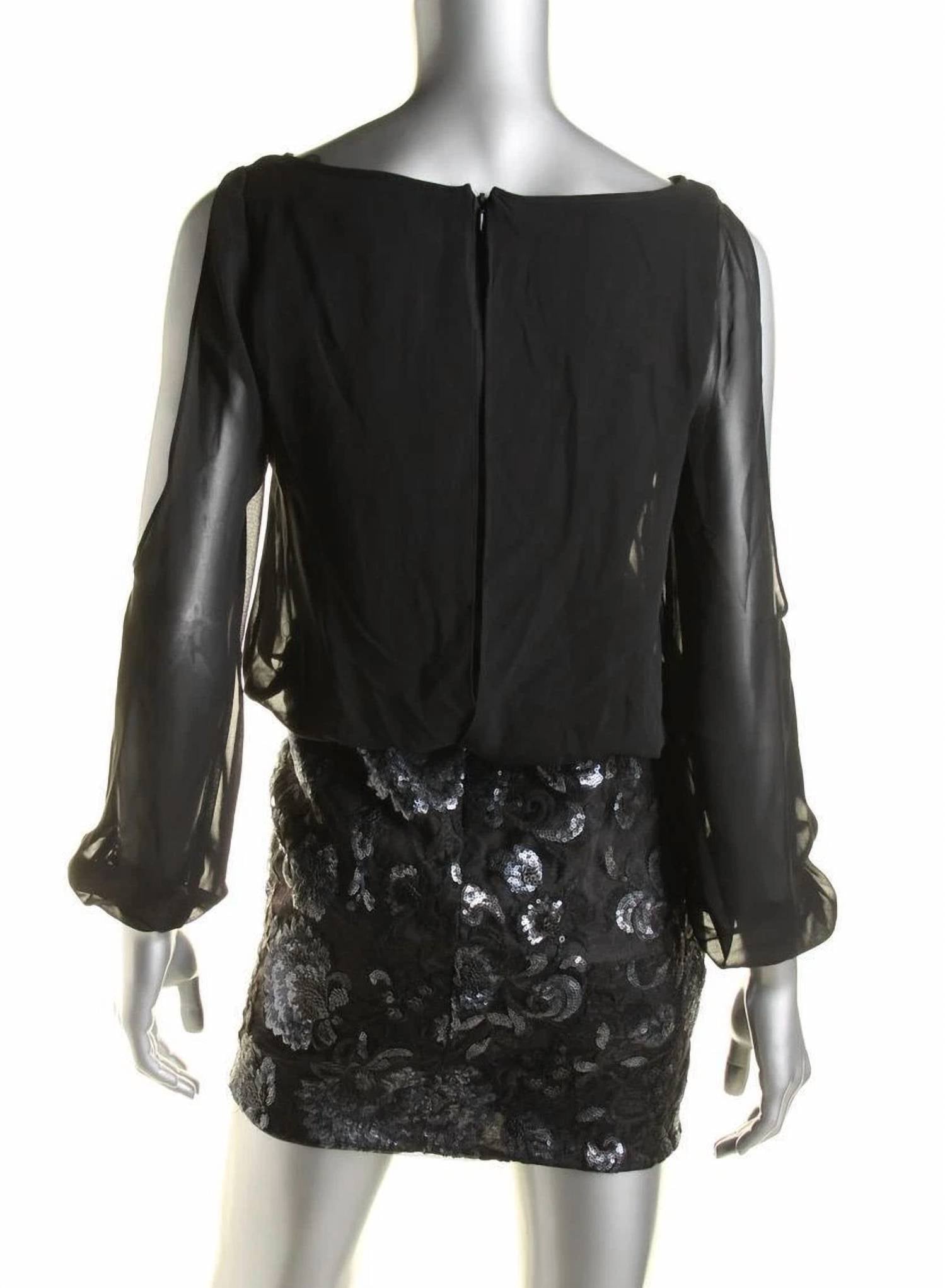 Aidan Mattox - 3/4 Cutout Sleeve Embellished Dress