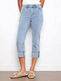Charlie B - Snap Button Cuff Cropped Jean