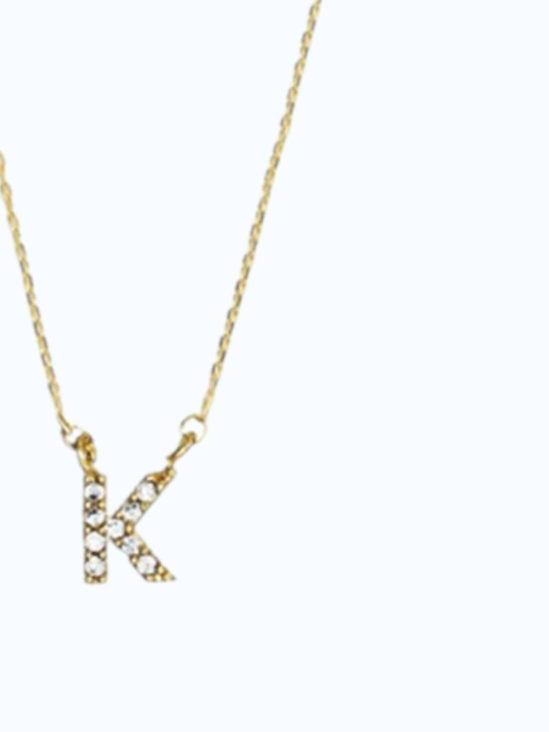 Tai Jewelry Women's Initial K Necklace in gold - women's jewelry - detail view