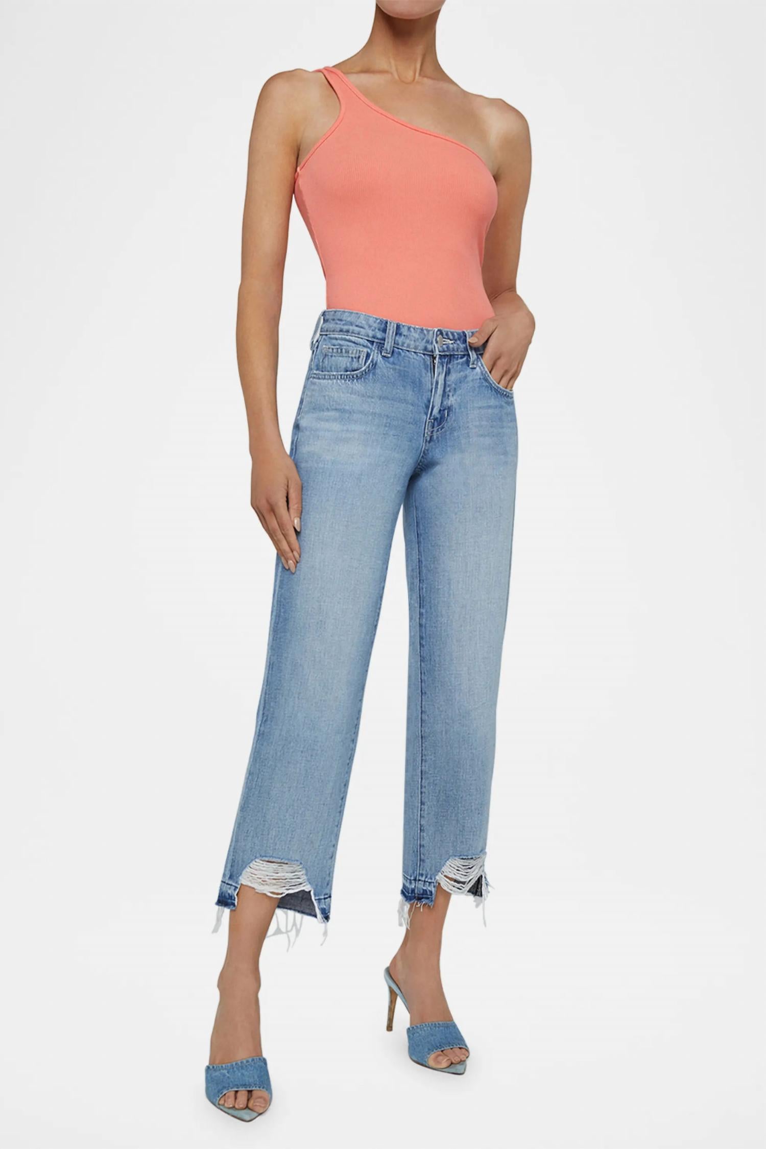 L'Agence Cassidy One-shoulder Bodysuit in coral - women's shirt