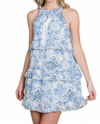 Vanilla Bay - PAISLEY PRINT SLEEVELESS MINI DRESS WITH BACK TIE DETAIL