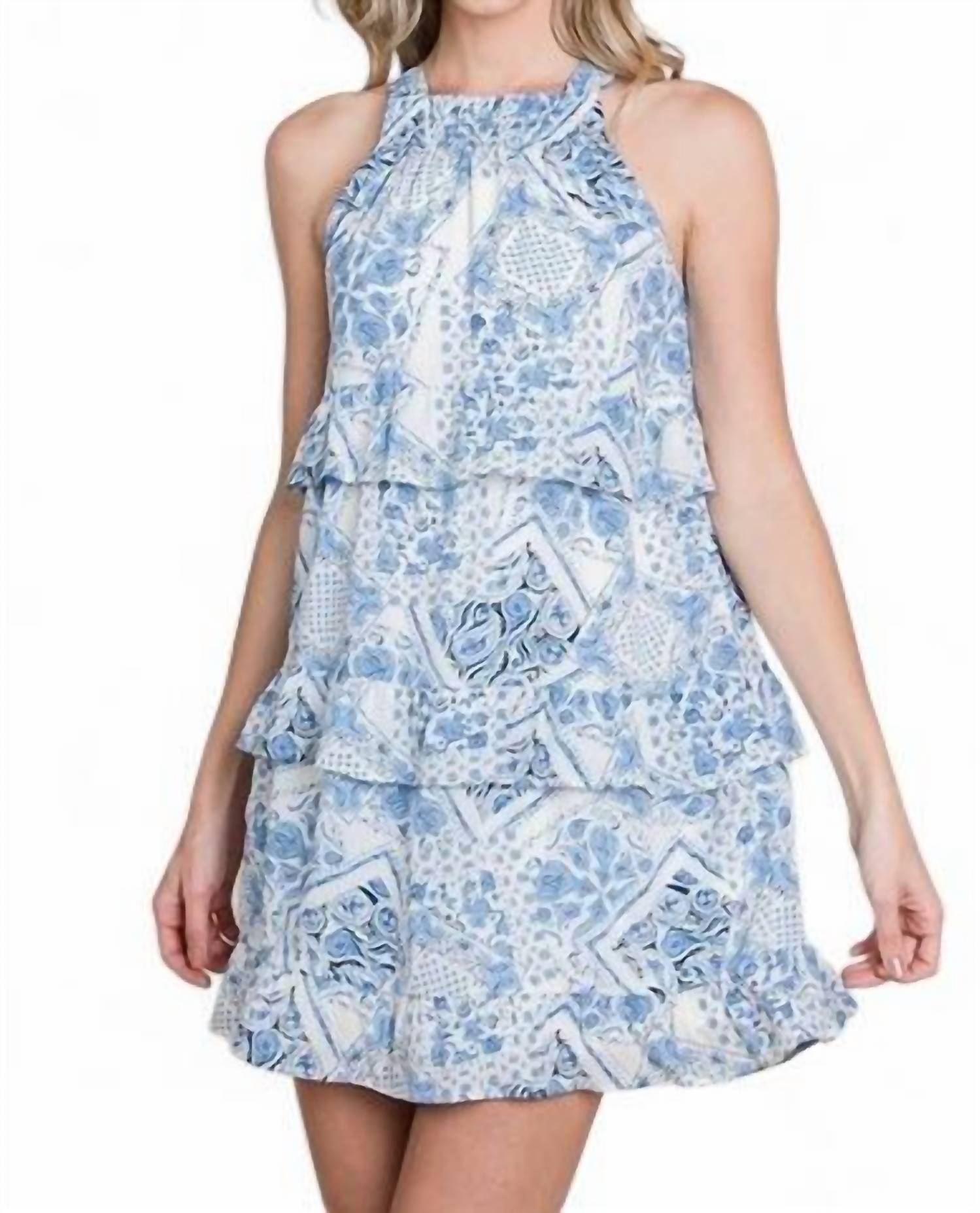 Vanilla Bay - PAISLEY PRINT SLEEVELESS MINI DRESS WITH BACK TIE DETAIL