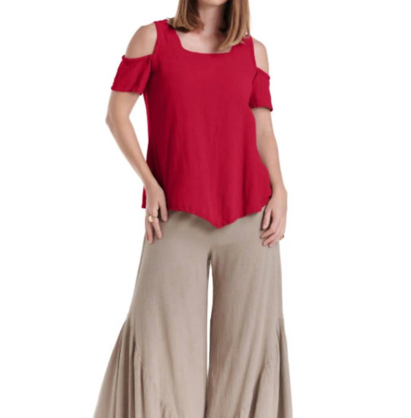 Oh My Gauze! Danna Cotton Top in crimson - women's blouse