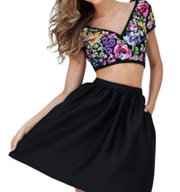 Sherri Hill - Two-Piece Sequined Crop Top