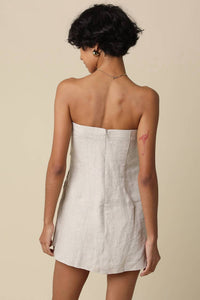 Olivaceous - Becca Linen Strapless Romper