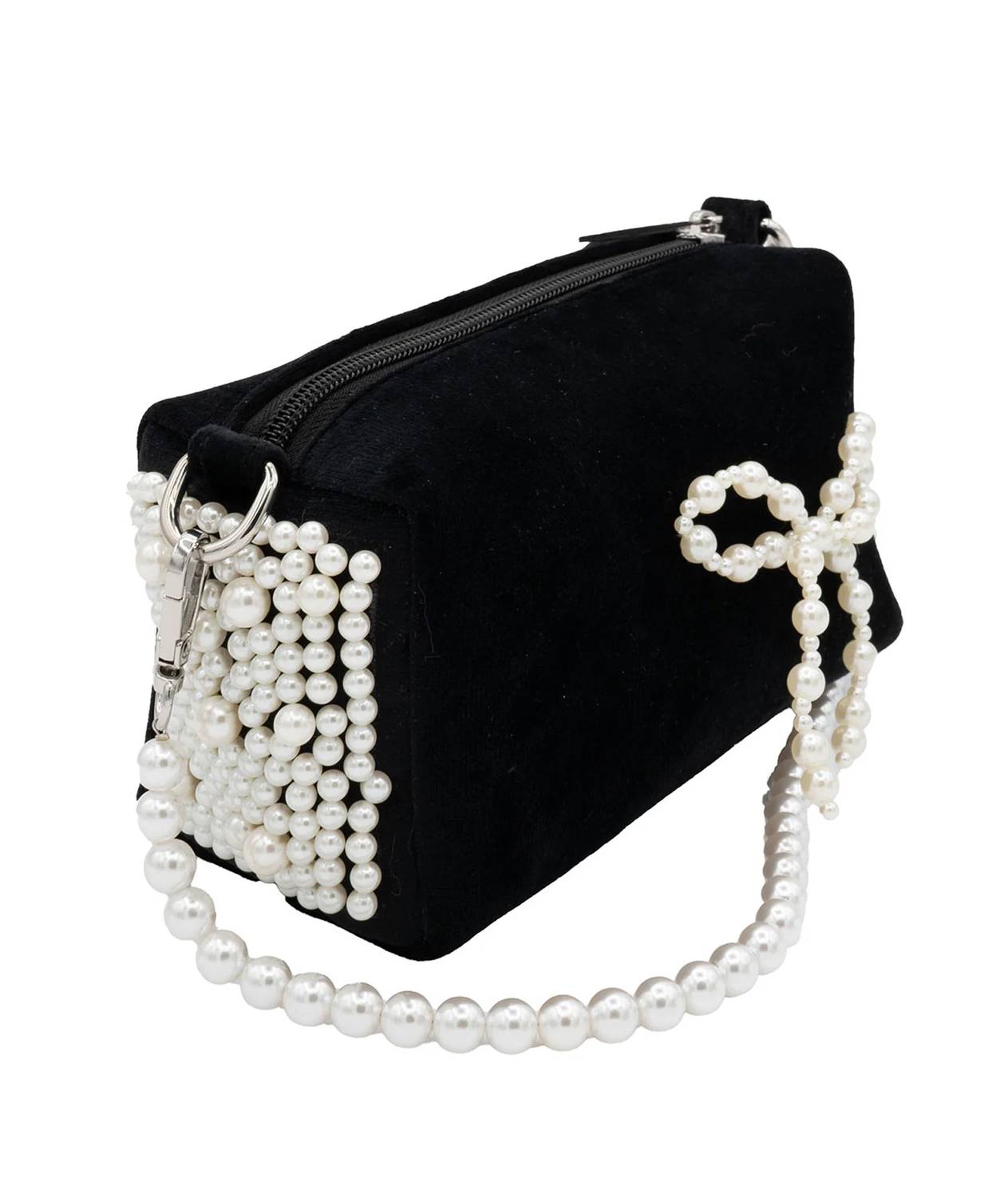Bari Lynn - Women's Bag Velvet With Pearl Bow