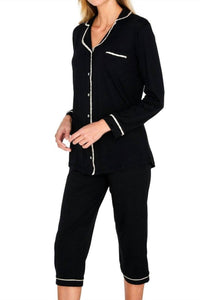Twelve Eighty Eight - Sophie Basic Long Sleeve Cropped Pajama Set