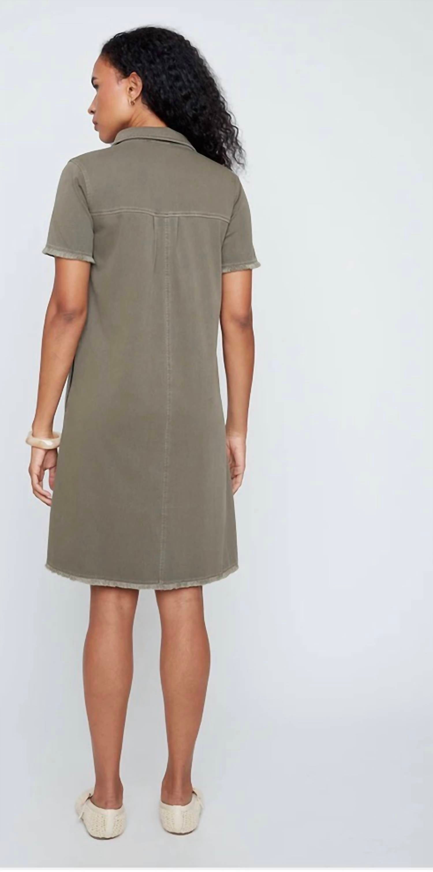 Renuar - Khaki short sleeve swing dress
