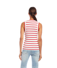 Karen Kane - Stripe Ribbed Sweater Tank Top