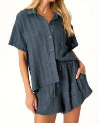 Project Social T - Summer Dreamin' Button Front Sweater Rib Tee