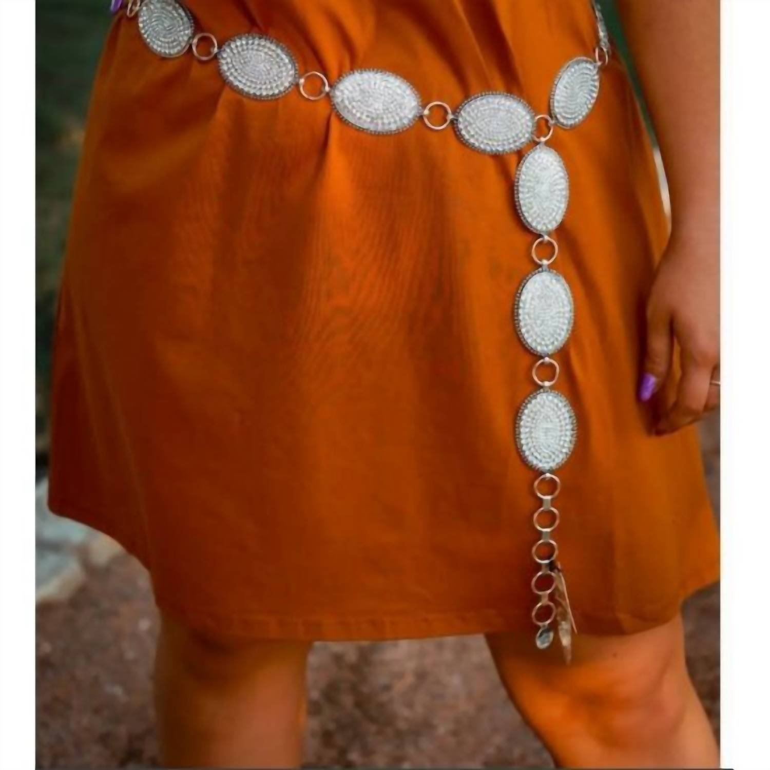 Southern Grace Women's Rhinestone Oval Concho Belt - Plus in clear - women's accessory - view 4