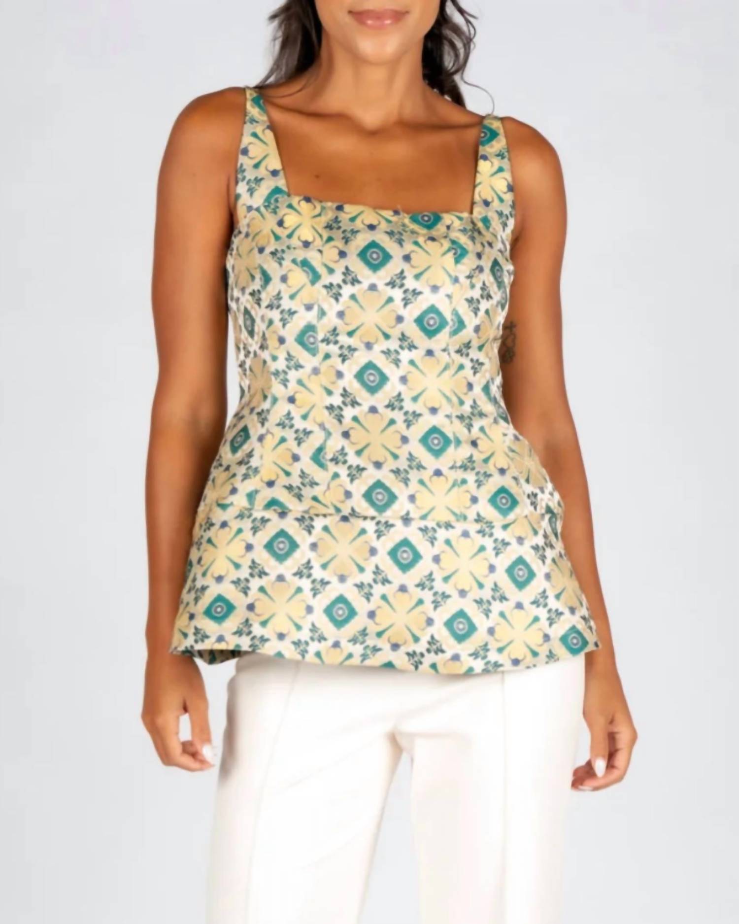 Sincerely Ours - Mirabell Jacquard Patterned Tank Top