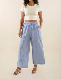 nlt Wrenley Striped Wide Leg Pants in blue - women's pants