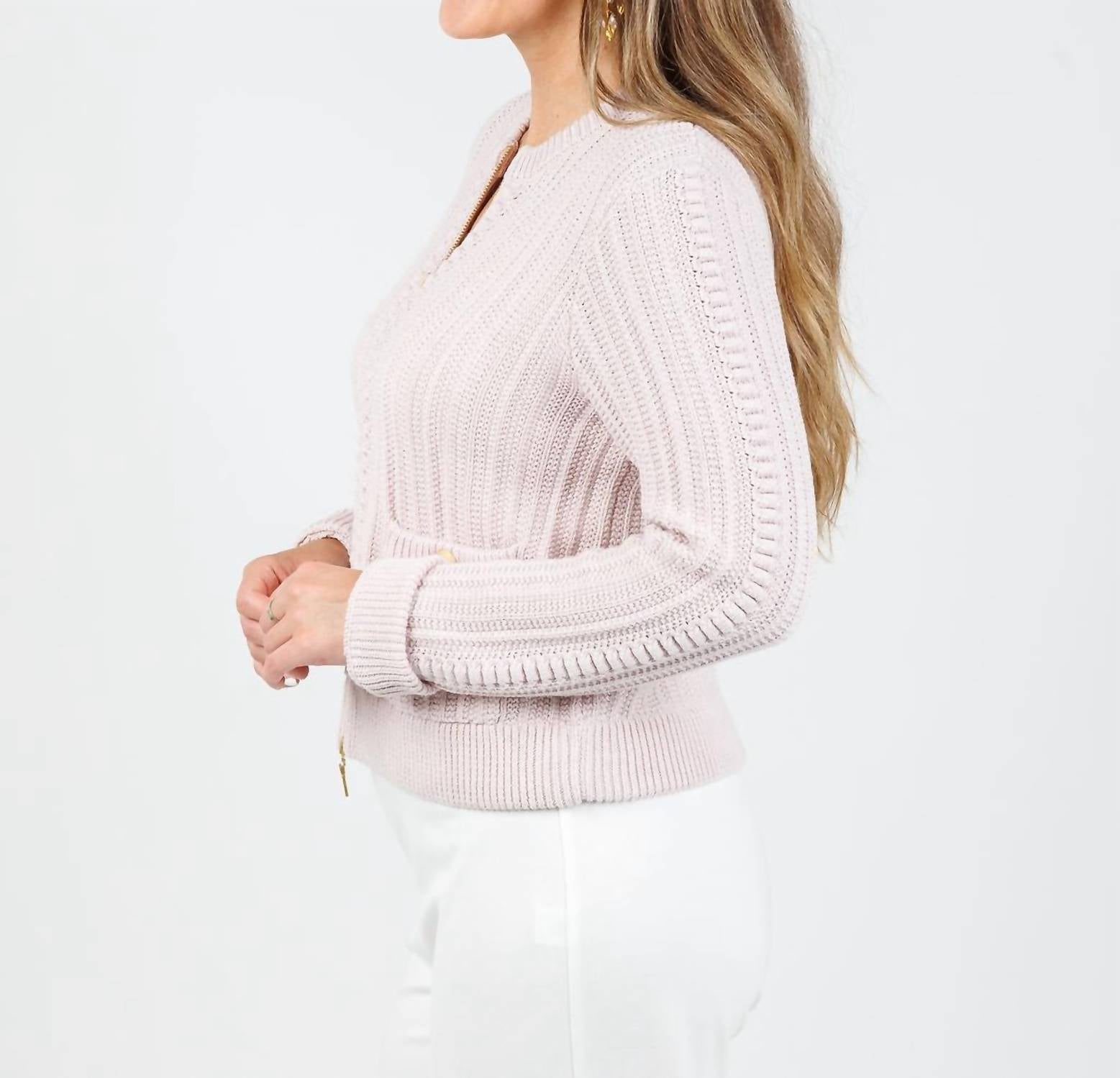 Kinross - Clara Bobble Zip Cardigan