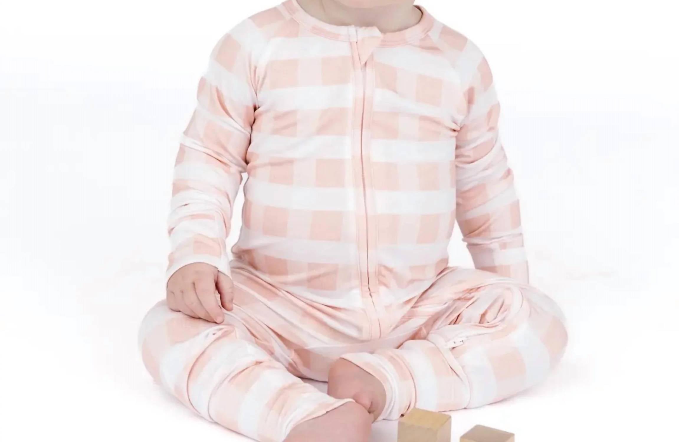 Emerson And Friends - Gingham Bamboo Convertible Footie Romper