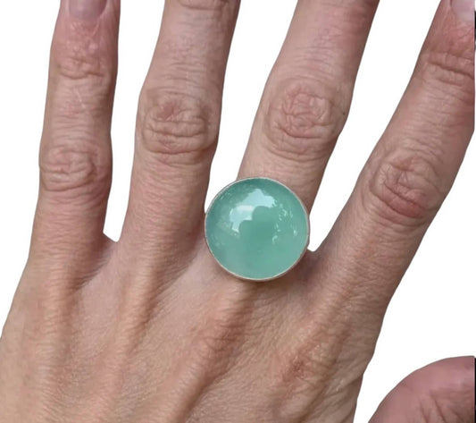 Gilded Bug - Women's Chalcedony Ring