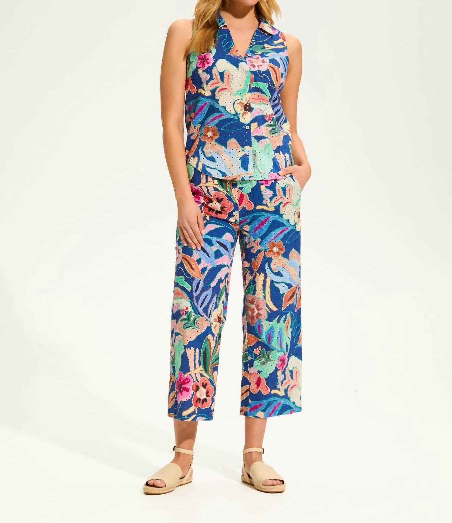 Fdj - Eyelet Pull-on Crop Wide Leg