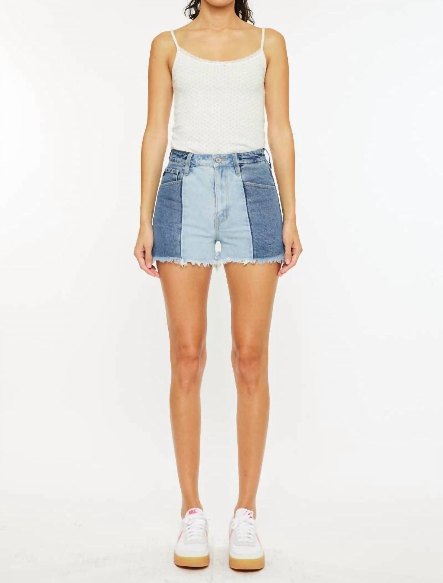 Kancan - Women's Two Tone Denim Short