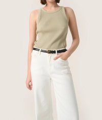 Soaked In Luxury - Simone Rib Jersey Slim Fit Tank Top