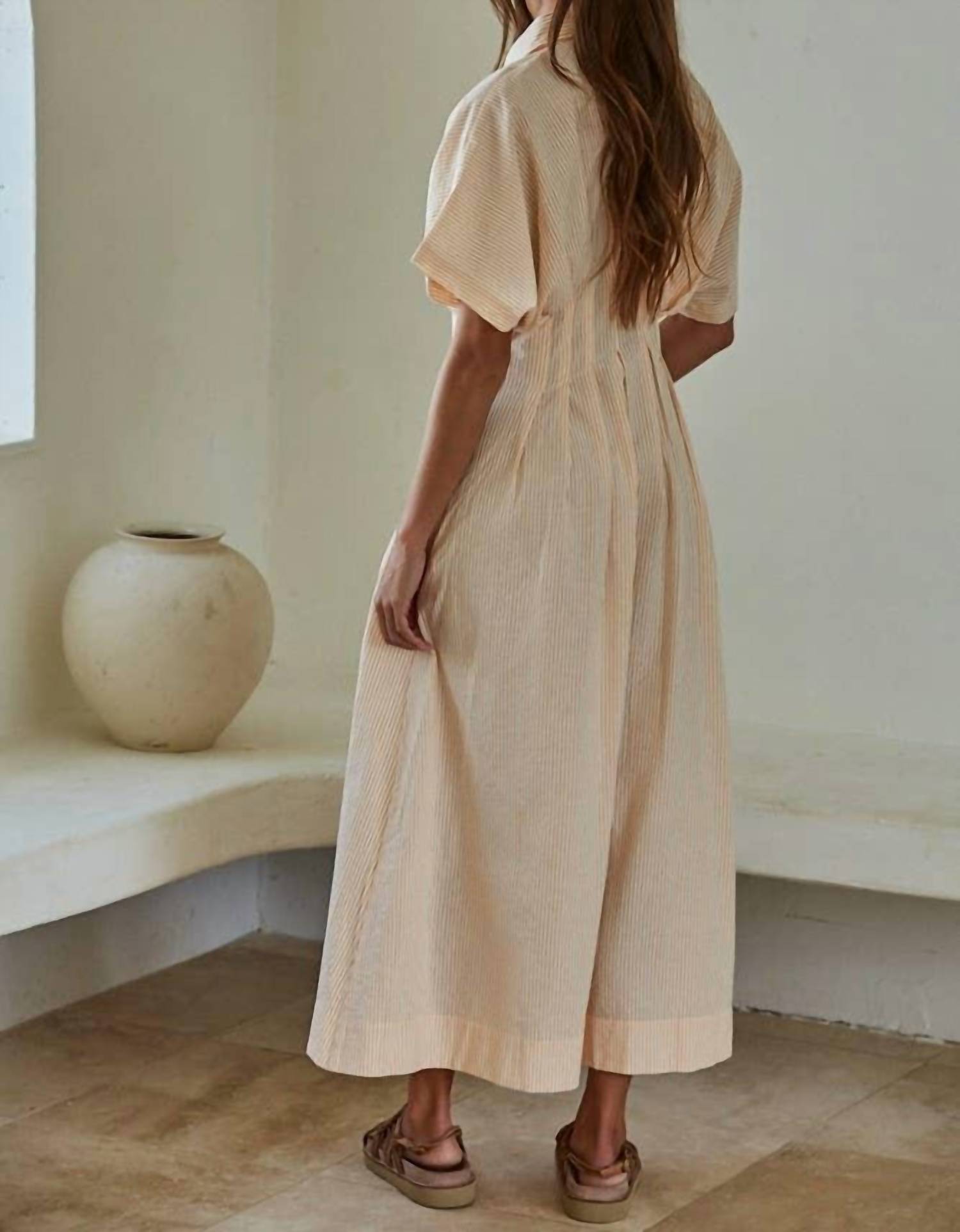 By Together - Striped Pleated Flare Dress