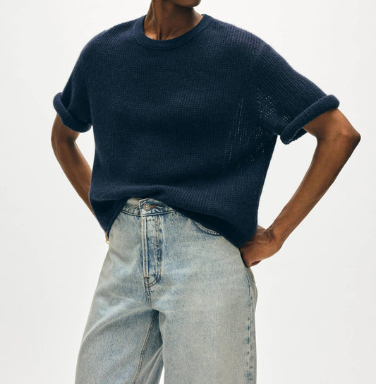 White + Warren - Cashmere Waffle Mesh Tee