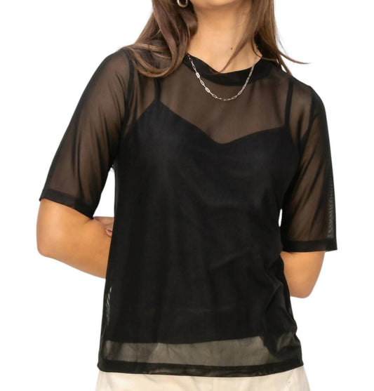 Miou Muse - SHORT SLEEVE MESH TOP