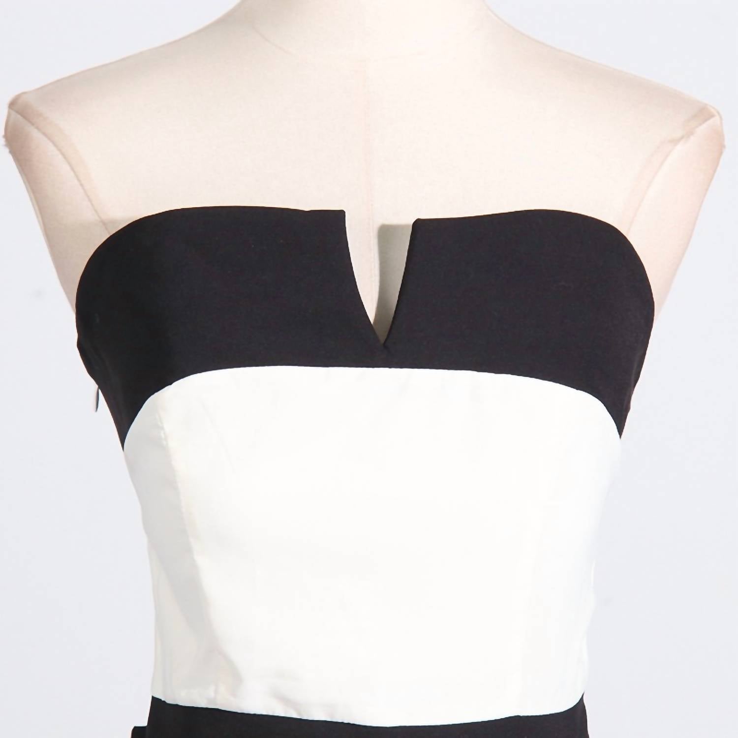 Productseeker Black and White Strapless Dress - women's dress - detail view