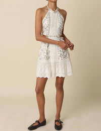 Olivaceous - Elara Halter Mini Dress